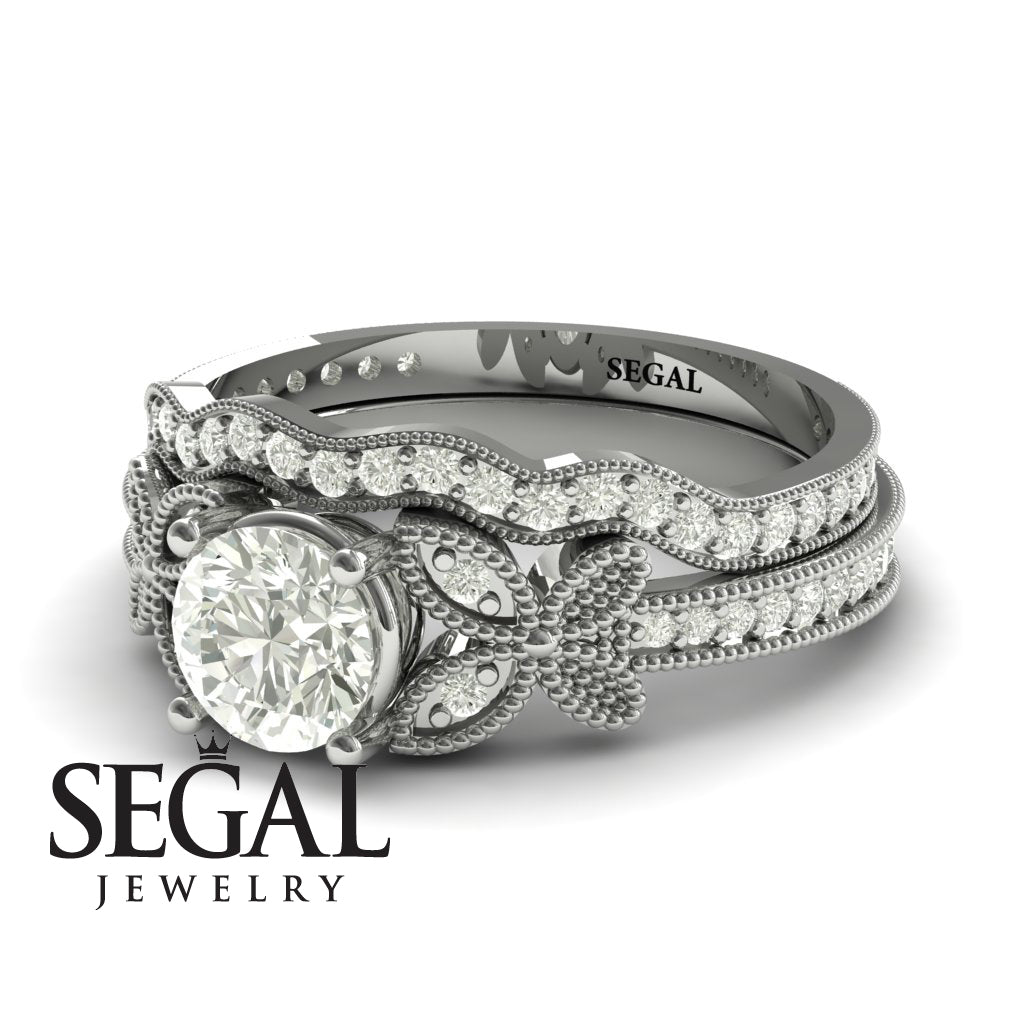 The Butterfly Stairs Bridal Set Diamond Ring- Amelia no. 3